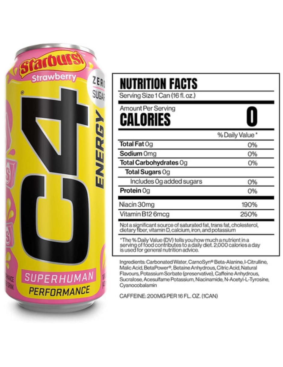 C4 Performance Energy con l-arginina sabor fresa de 470 ml 2