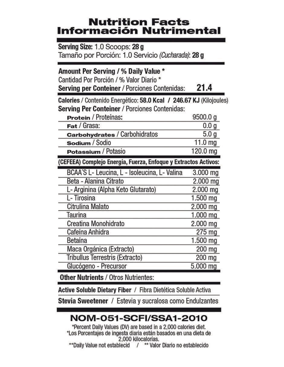 Pre Workout High Performance con aminoácidos y electrolitos sabor mango de 600 g 2