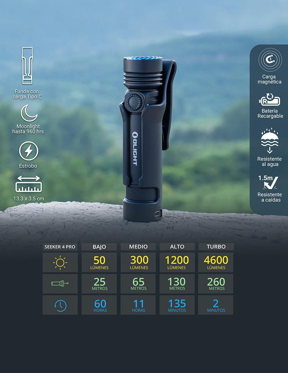 Linterna de mano Seeker 4 pro recargable 4