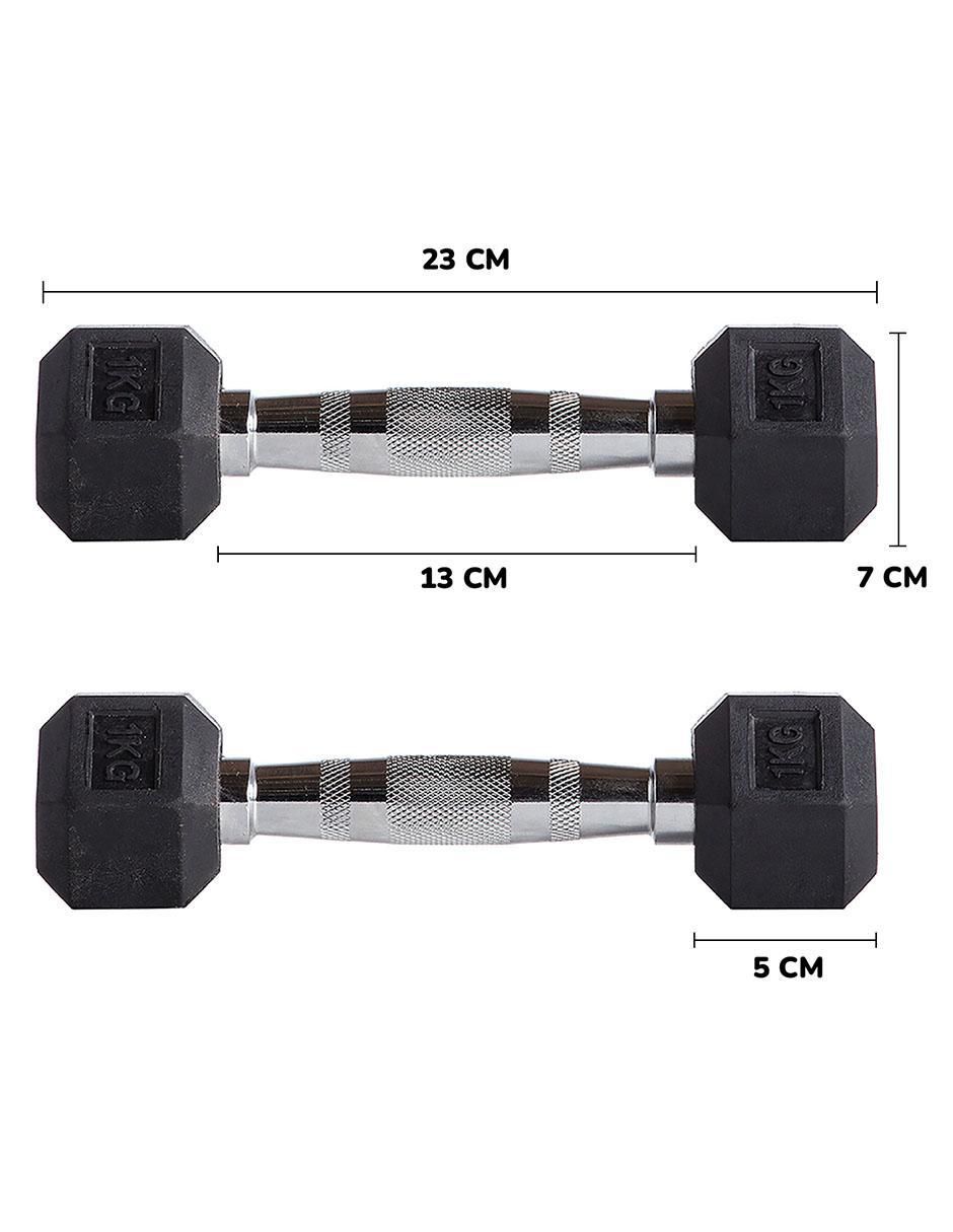 Set mancuernas de peso fijo 1 kg 2 piezas 4
