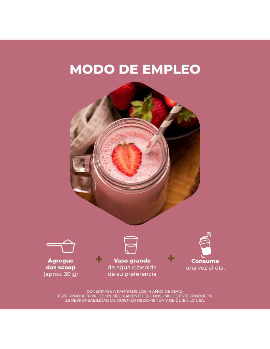 Suplemento proteína vegetal con proteína de arroz, proteína de chícharo y probióticos sabor fresa de 30 g 9
