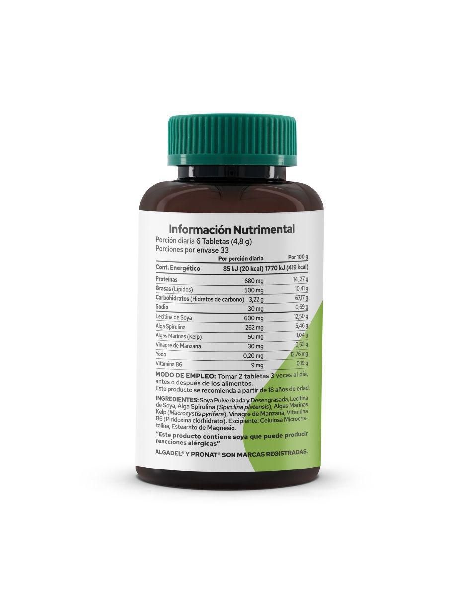 Suplemento Algadel con alga espirulina de 200 tabletas 4