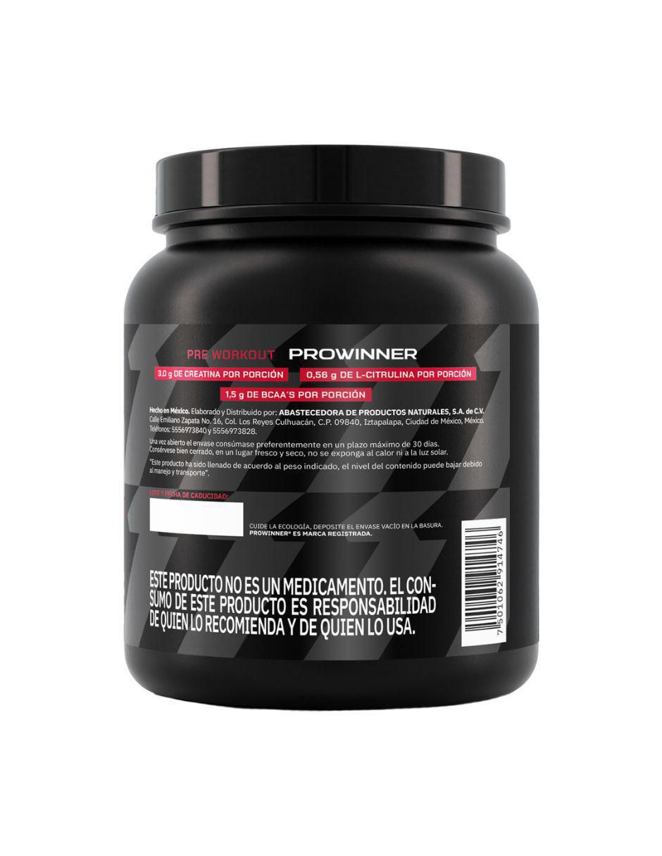 Suplemento Pre Workout Prowinner con creatina sabor sandia de 450 g 4