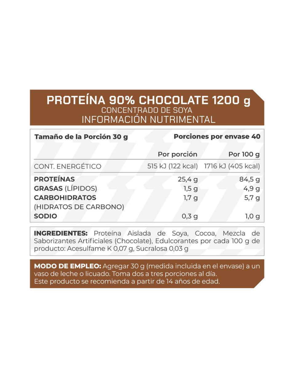 Suplemento Proteína 90% Concentrado de Soya Prowinner sabor chocolate de 1.2 kg 2
