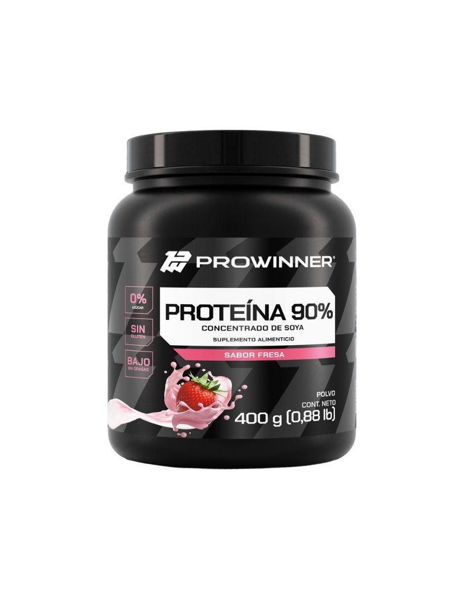 Suplemento Proteína 90% Concentrado de Soya Prowinner sabor fresa de 400 g