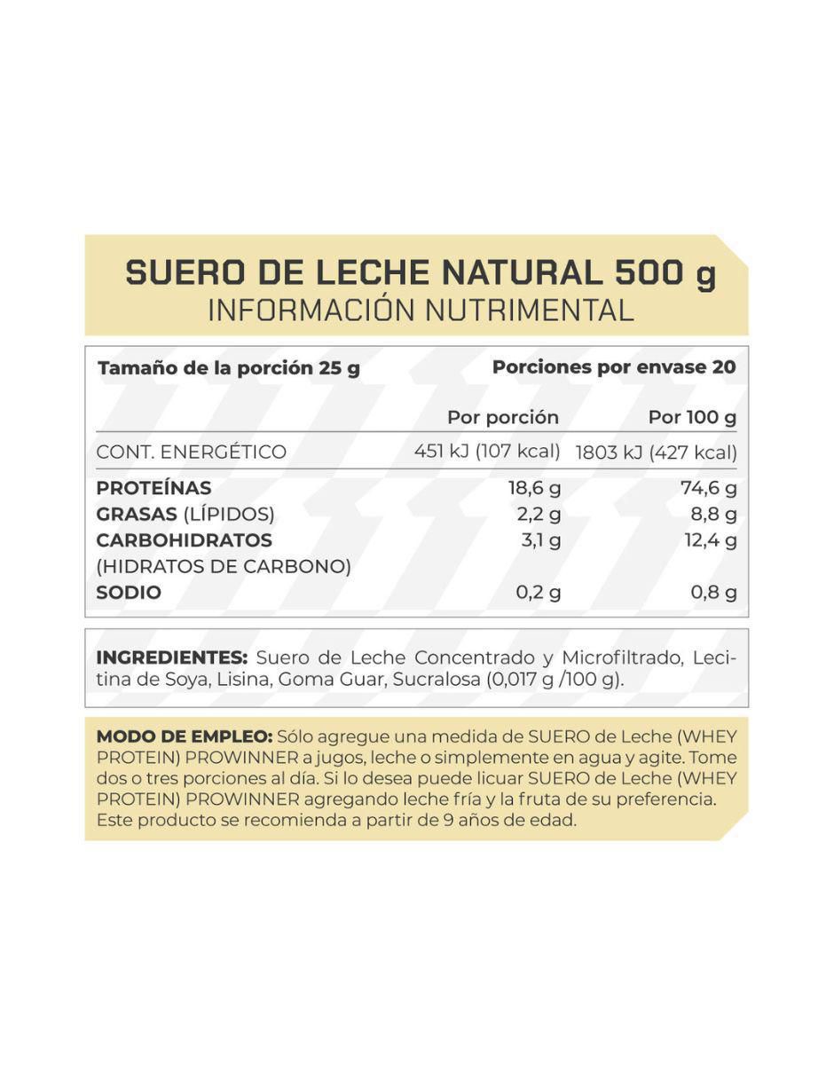 Suplemento Suero de leche Prowinner sabor natural de 500 g 3