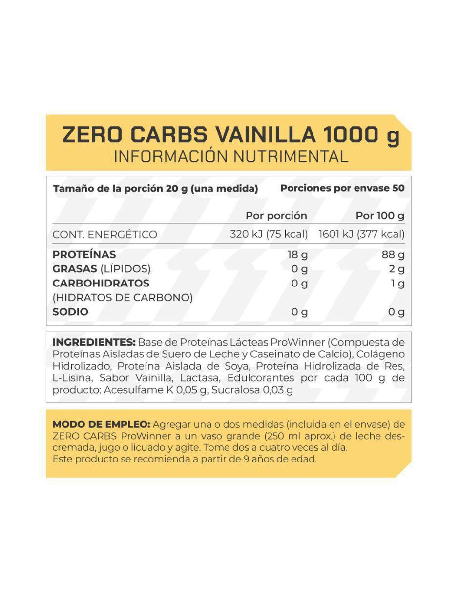 Suplemento Zero carbs Prowinner con proteína de suero de leche sabor vainilla de 1 kg 3