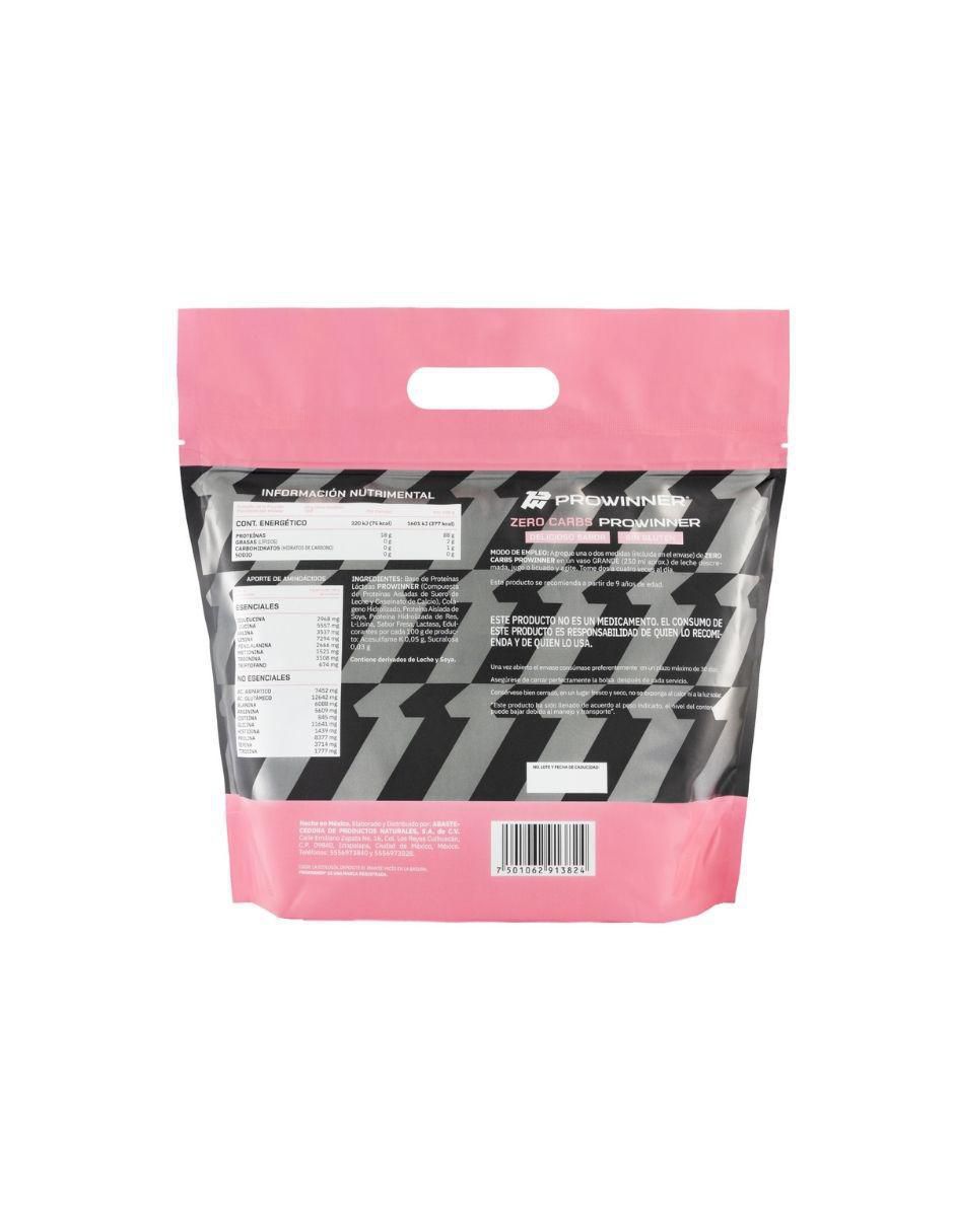 Suplemento Zero carbs Prowinner con proteína de suero de leche sabor fresa de 2 kg 4