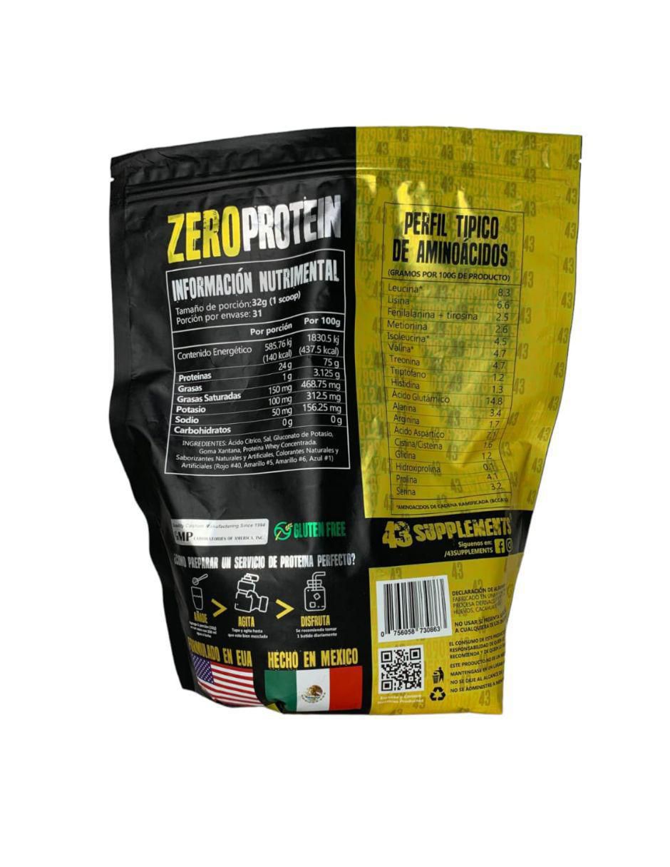Zero Protein Con Suero De Leche 43 Supplements sabor pay de mora de 1 kg 2
