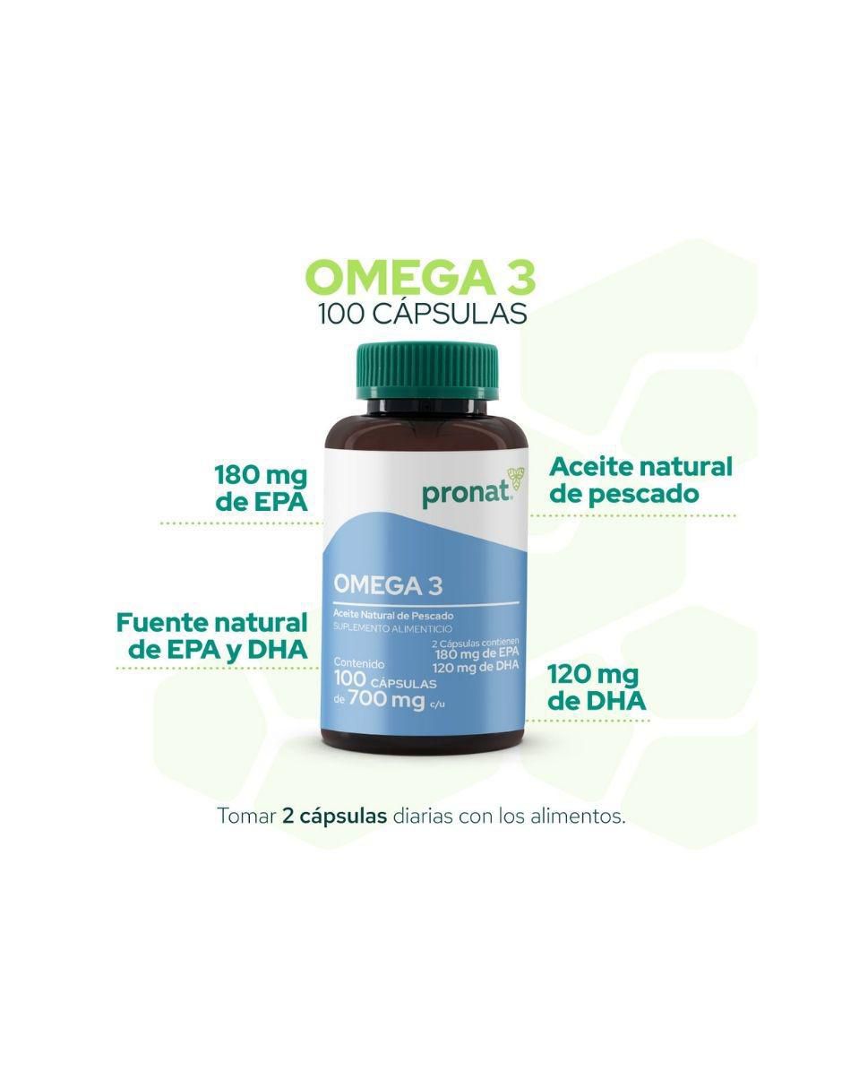 Suplemento Omega 3 (Aceite de pescado) Pronat de 100 cápsulas 4