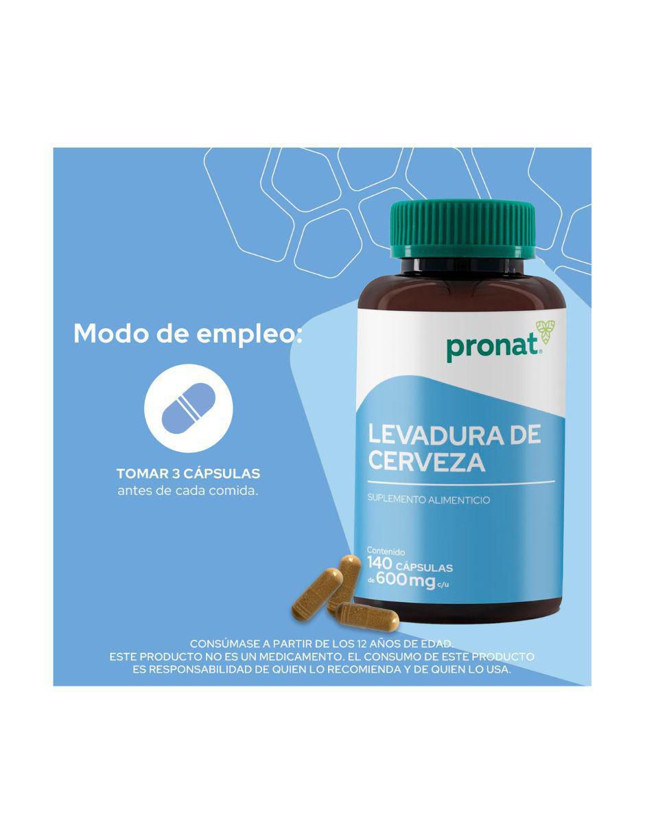 Suplemento Levadura de cerveza de 140 cápsulas 2