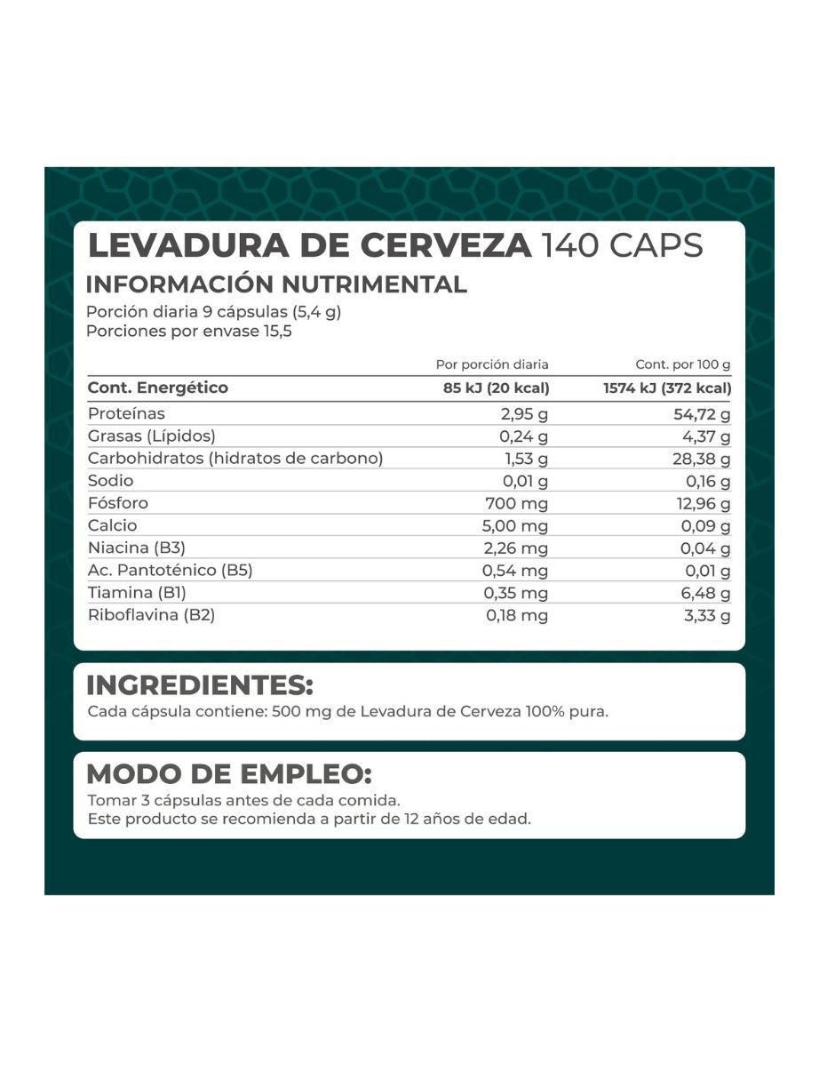 Suplemento Levadura de cerveza de 140 cápsulas 5