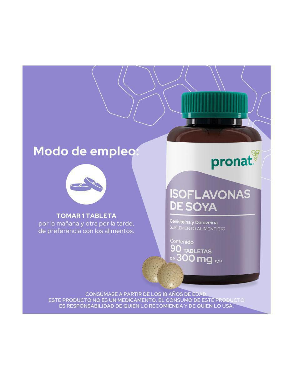 Suplemento Isoflavonas de soya con isoflavonas de 90 tabletas 2