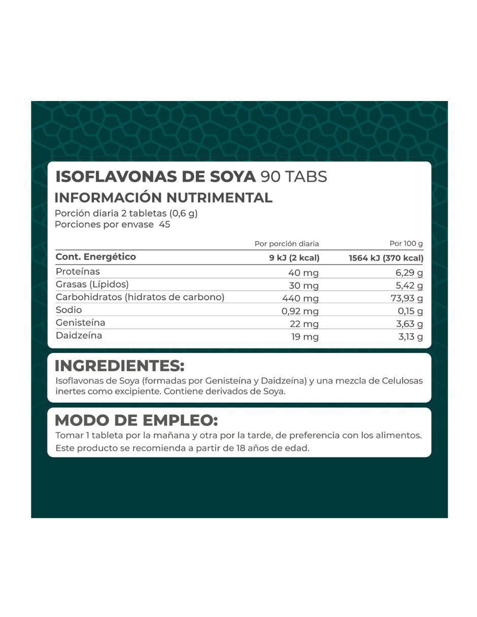 Suplemento Isoflavonas de soya con isoflavonas de 90 tabletas 5