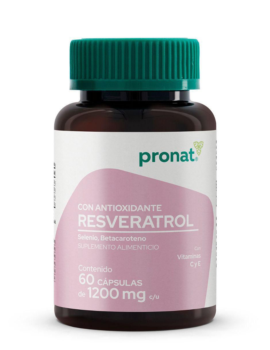 Suplemento Antioxidante con Resveratrol Pronat con resveratrol de 60 cápsulas