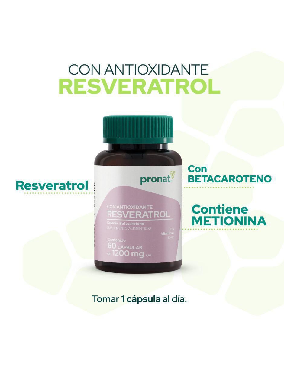 Suplemento Antioxidante con Resveratrol Pronat con resveratrol de 60 cápsulas 7