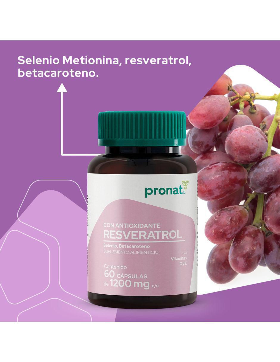 Suplemento Antioxidante con Resveratrol Pronat con resveratrol de 60 cápsulas 8