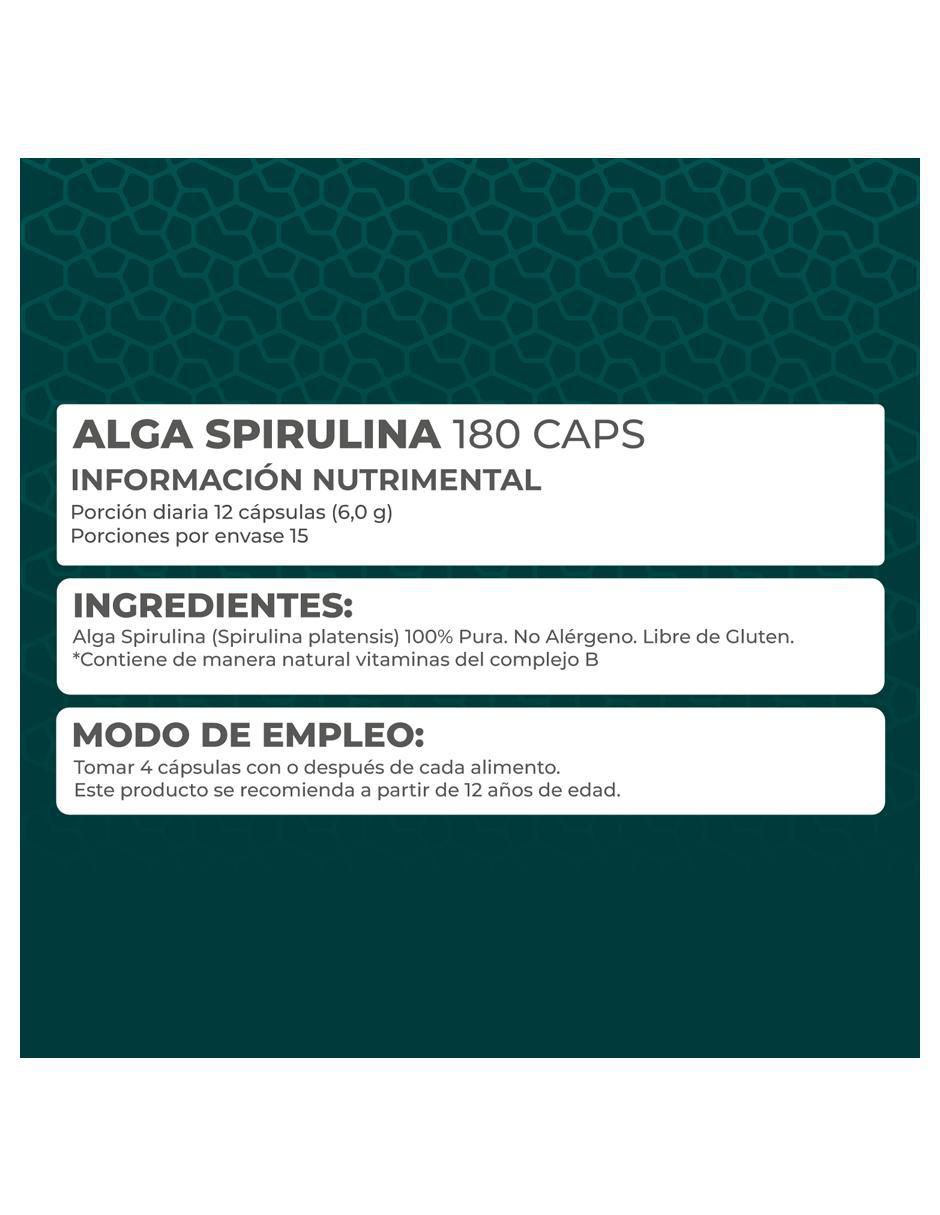 Suplemento Alga spirulina Pronat de 180 cápsulas 4