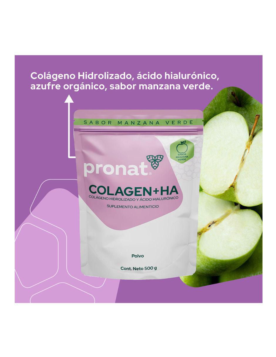 Suplemento Colagen + HA Pronat sabor manzana verde de 500 g 3