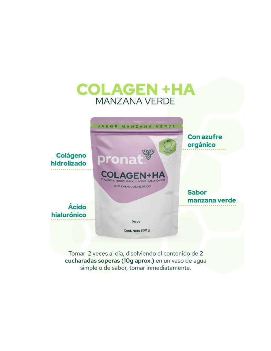 Suplemento Colagen + HA Pronat sabor manzana verde de 500 g 4
