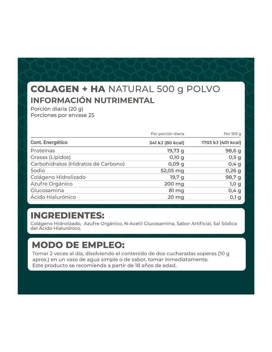 Suplemento Colagen + HA Pronat de 500 g 3