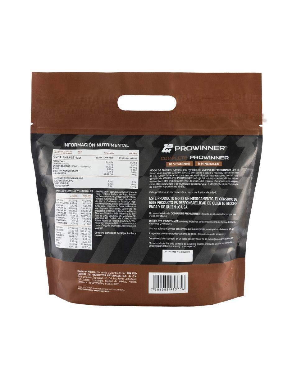 Suplemento Complete ProWinner sabor chocolate de 2 kg 3
