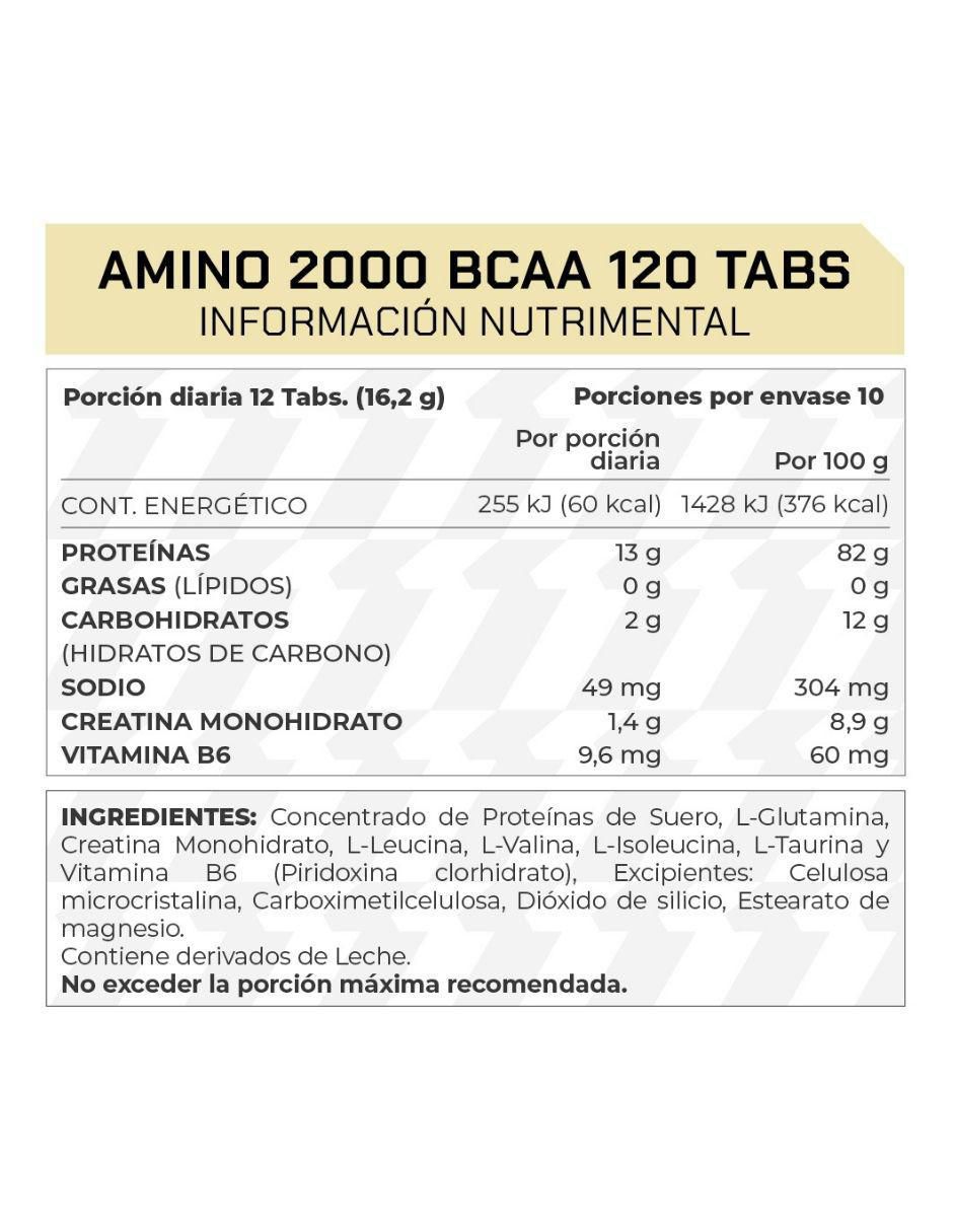 Suplemento Amino 2000 BCAA ProWinner de 120 tabletas 2