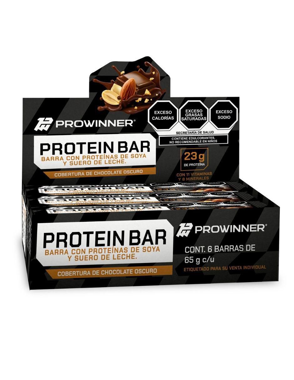 Suplemento Barra nutritiva Protein bar ProWinner caja con 6 piezas sabor chocolate