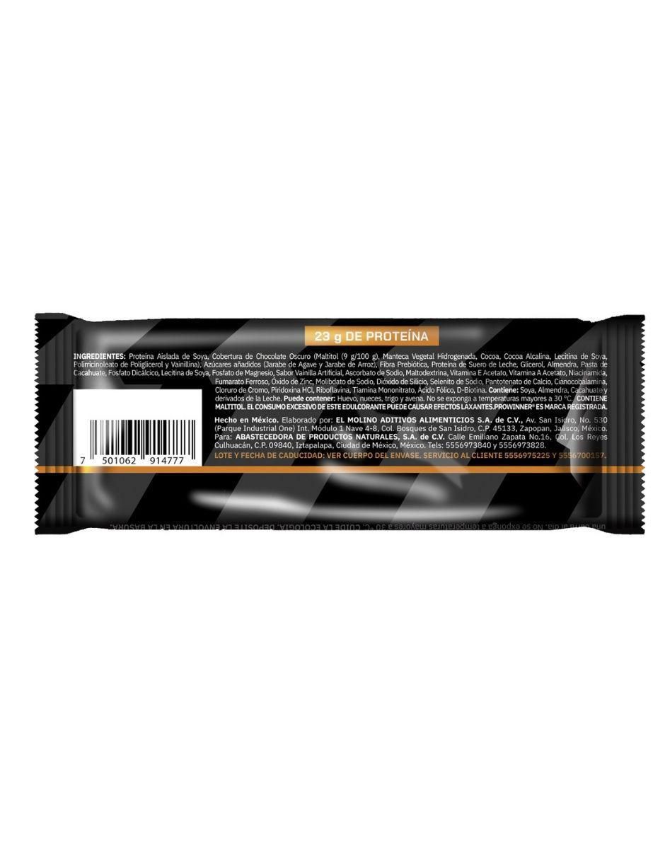 Suplemento Barra nutritiva Protein bar ProWinner caja con 6 piezas
 sabor chocolate 3