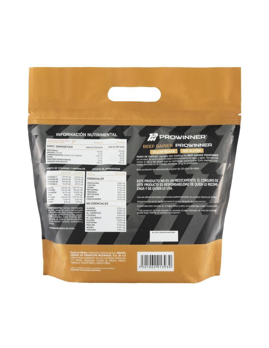 Suplemento Beef gainer ProWinner sabor moka de 2.2 kg 3