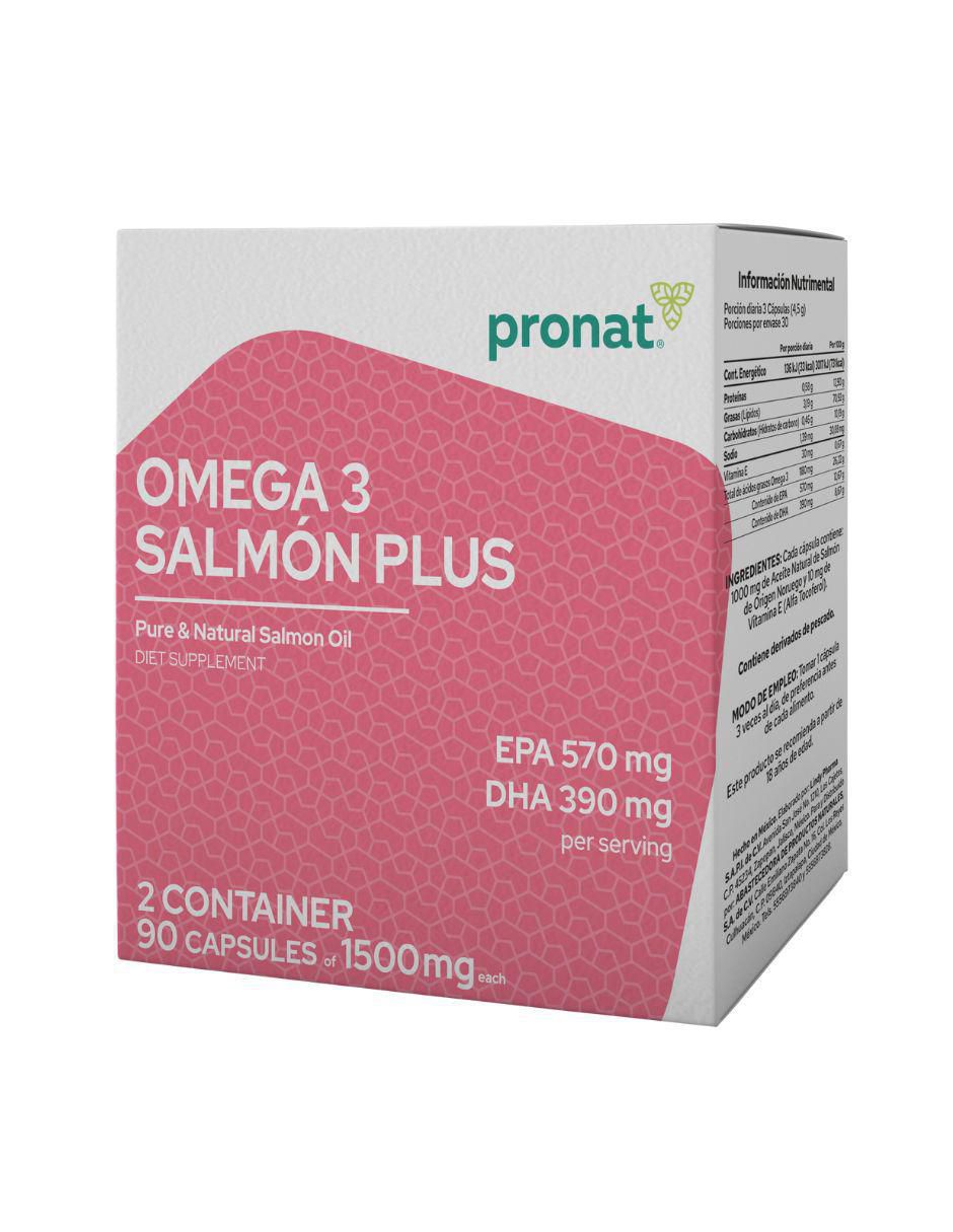 Salmón Plus (Omega 3) DUO con omega 3, aceite de salmón, dha y epa de 180 cápsulas