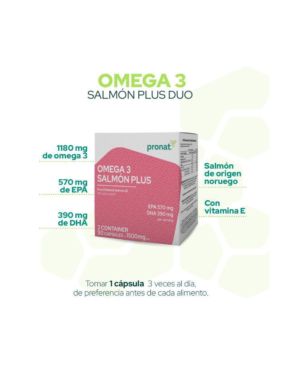 Salmón Plus (Omega 3) DUO con omega 3, aceite de salmón, dha y epa de 180 cápsulas 2