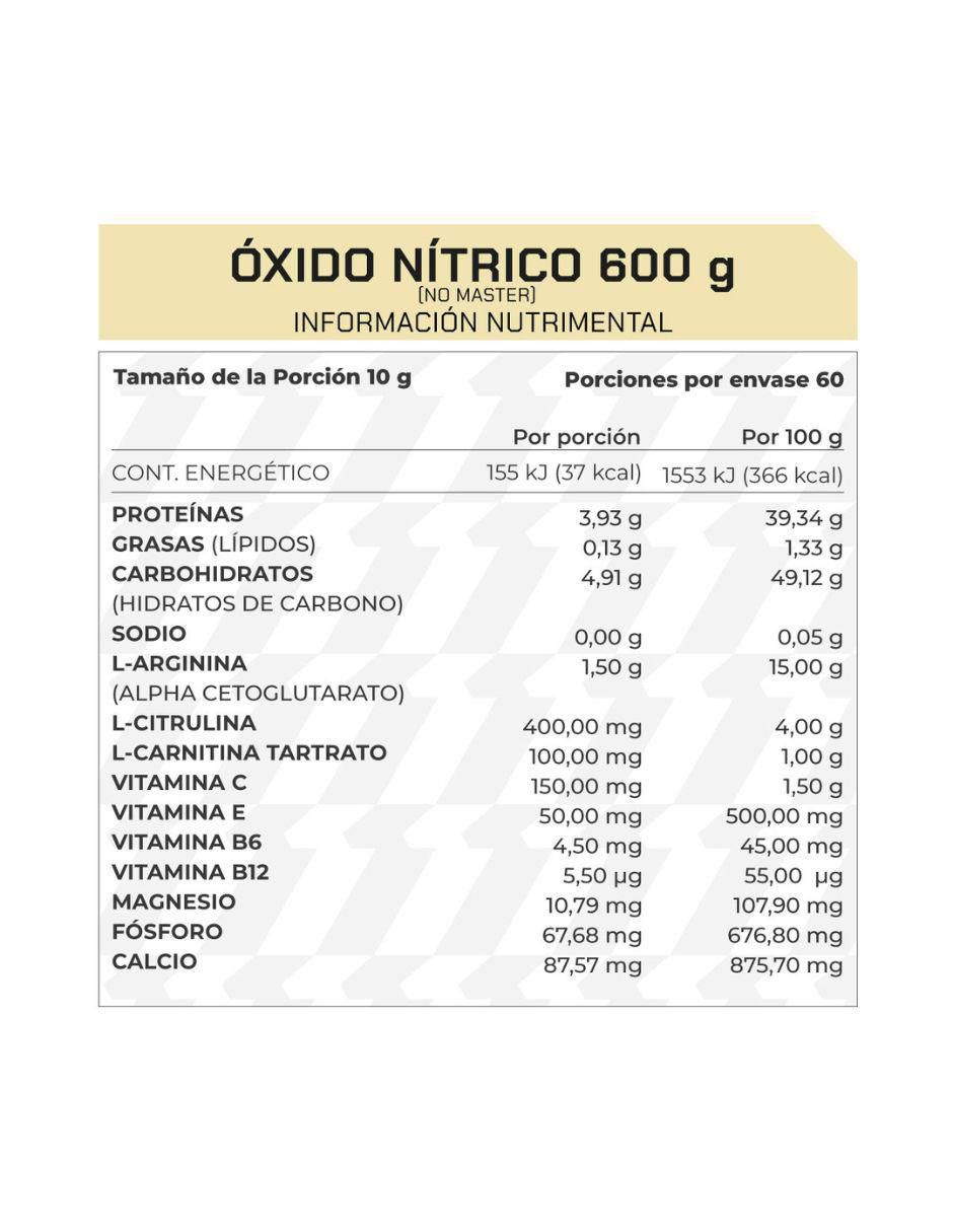 Suplemento No master (Óxido Nítrico) de 600 g 2