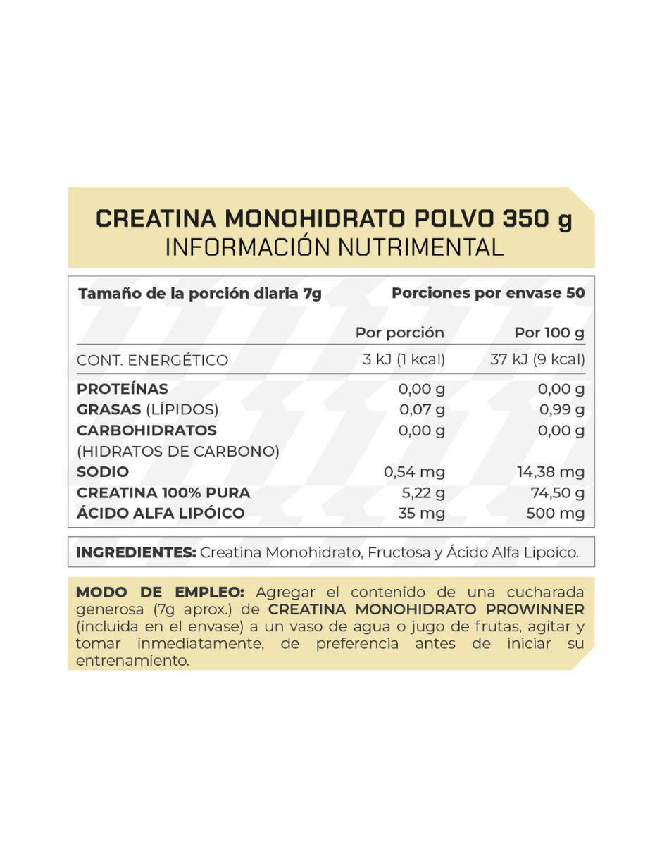 Suplemento Creatina monohidrato de 350 g 2