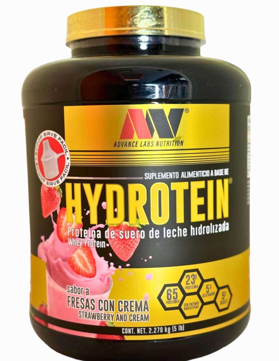 Hydrotein Con Suero De Leche Hidrolizado Advance Nutrition sabor fresas con crema de 2.2 kg Hydrotein Con Suero De Leche Hidrolizado Advance Nutrition sabor fresas con crema de 2.2 kg
