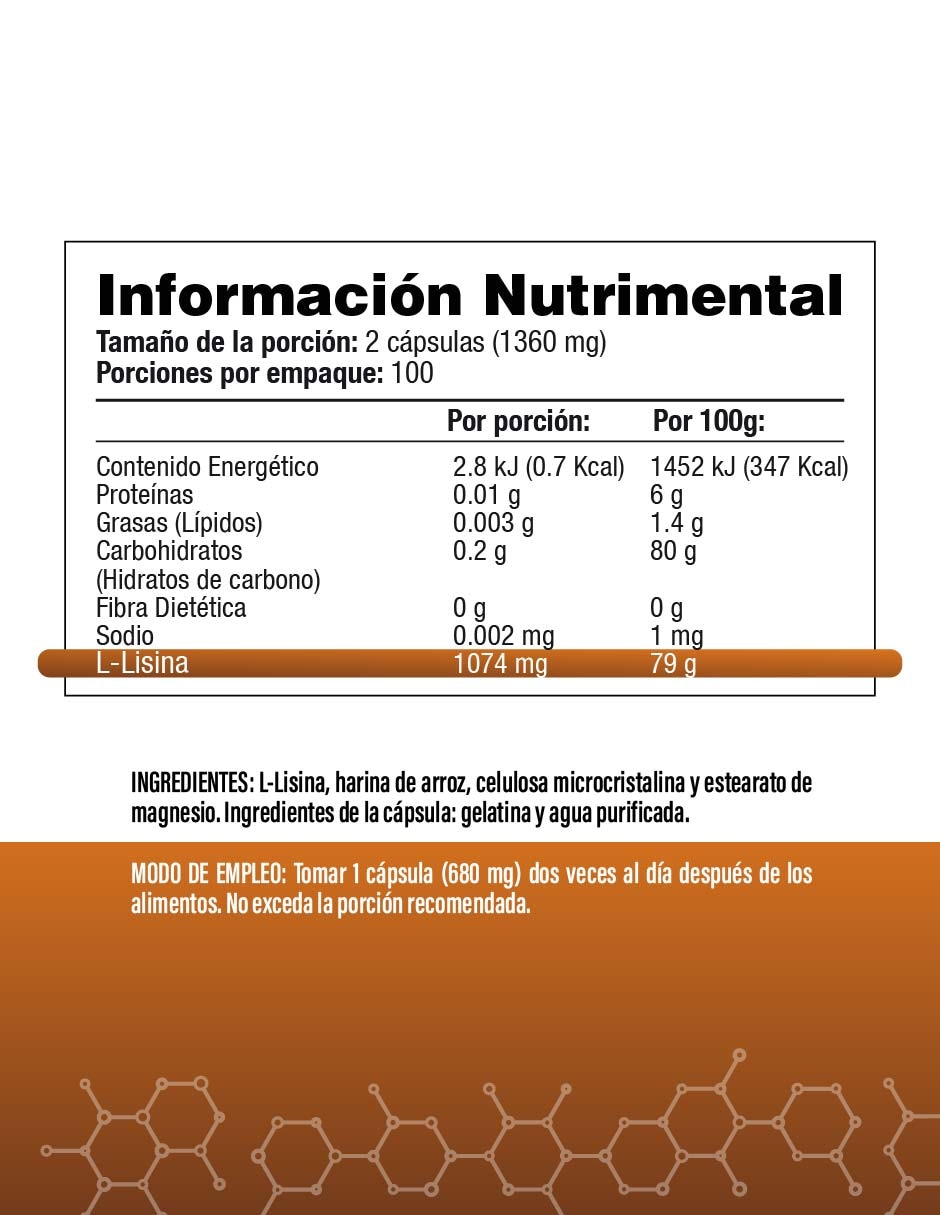L-Lisina - S&V sabor original de 200 cápsulas 2