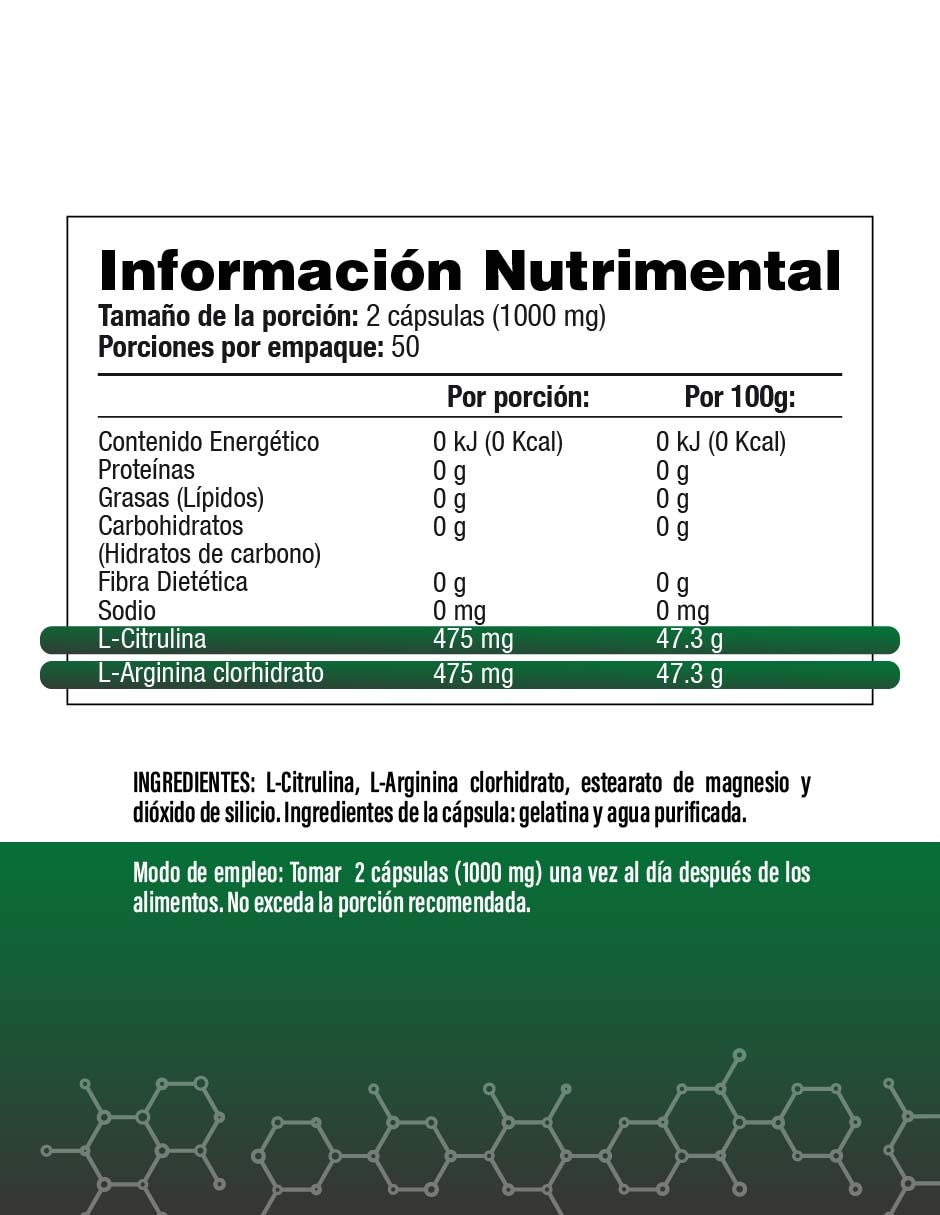 L-Citrulina y L-Arginina - S&V sabor original de 100 cápsulas 2