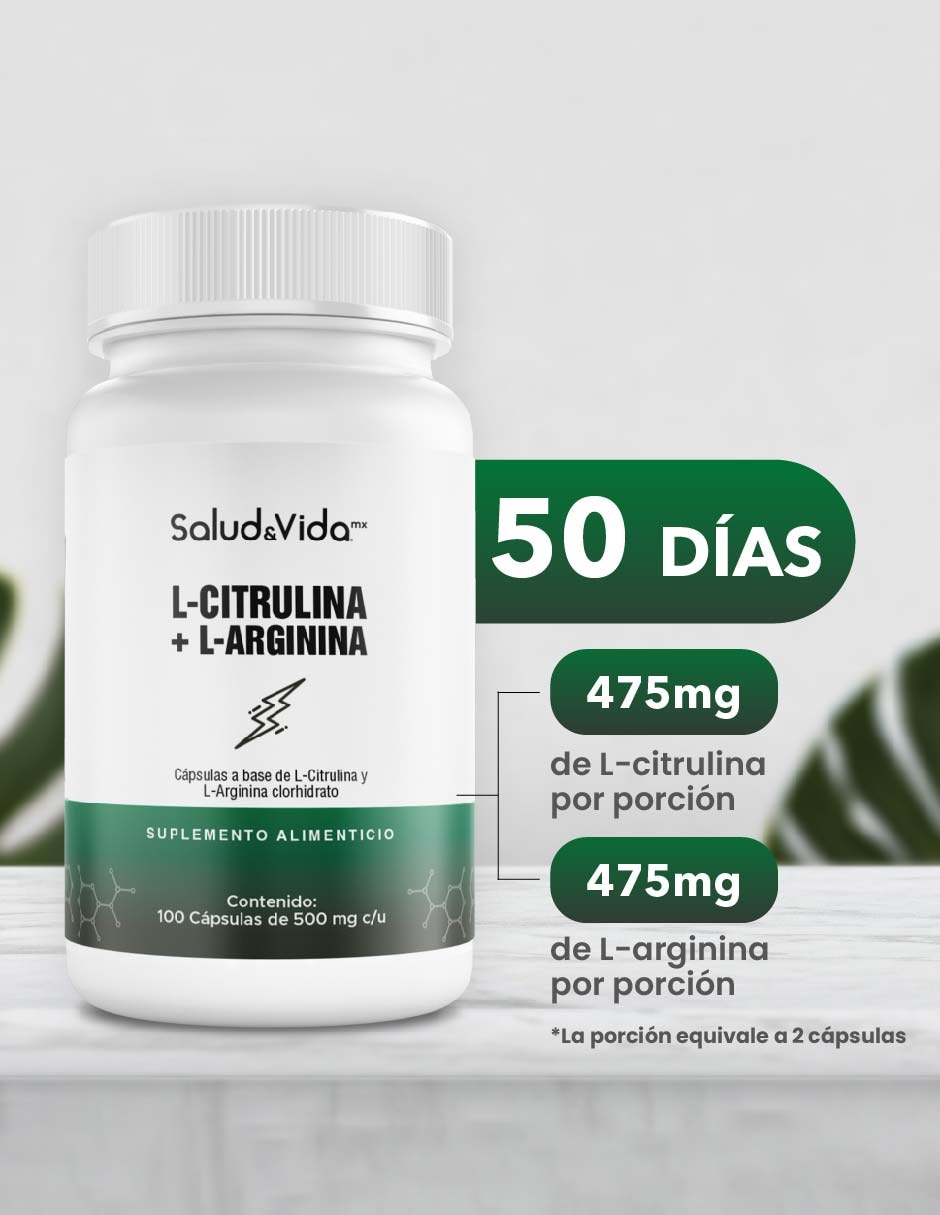 L-Citrulina y L-Arginina - S&V sabor original de 100 cápsulas 3