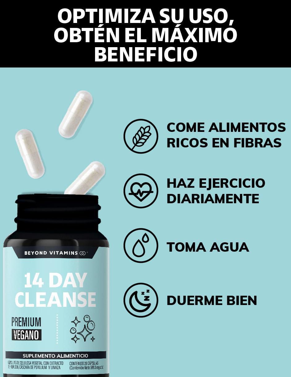 14 Day Colon Cleanse Detox Cascara Sagrada, Probióticos de 28 cápsulas 3