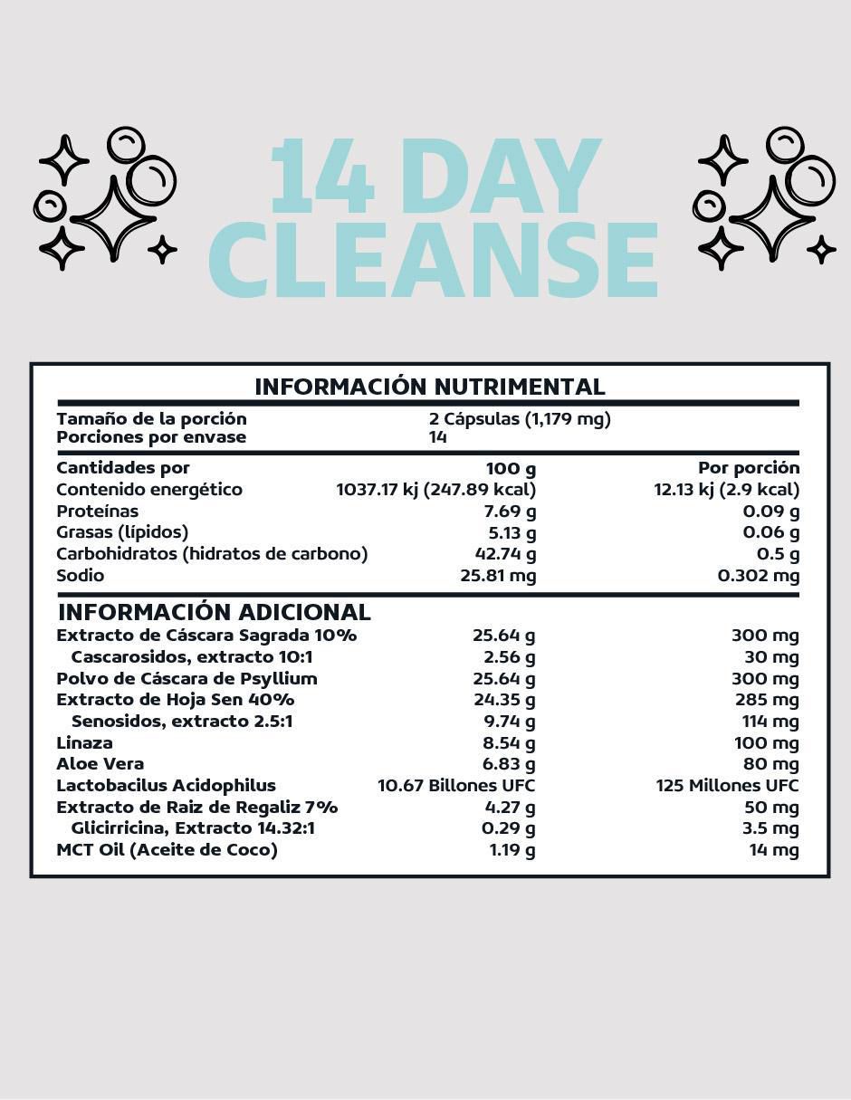 14 Day Colon Cleanse Detox Cascara Sagrada, Probióticos de 28 cápsulas 5