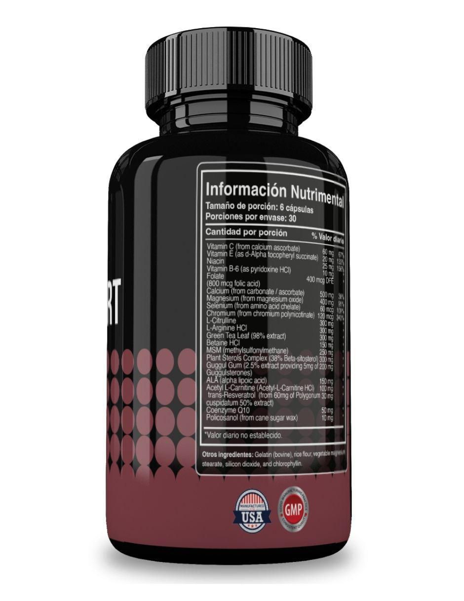 Heart Support con multivitamínico + coQ10 sabor natural de 180 Cápsulas 2