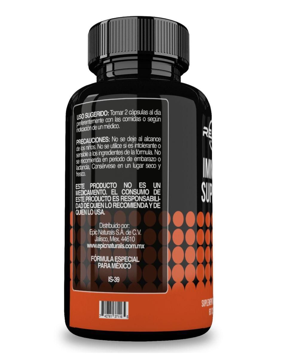 Immune Support con graviola, té verde frambuesa sabor natural de 60 cápsulas 3