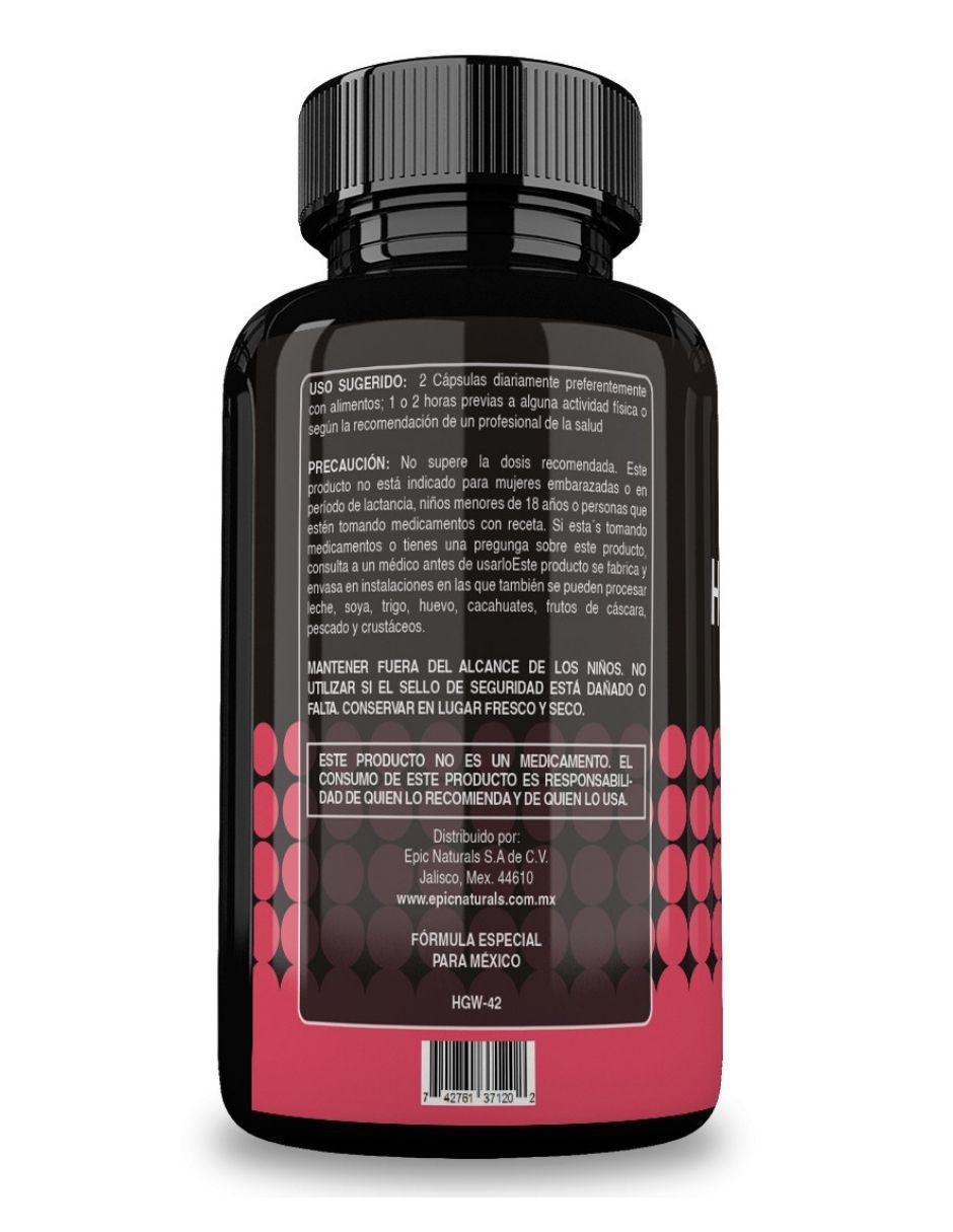 Horny Goat Weed con tribulus tongkat ali y maca sabor natural de 60 cápsulas 3