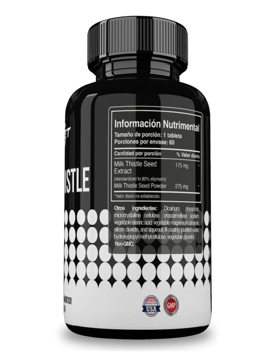 Milk Thistle con cardo mariano sabor natural de 60 tabletas