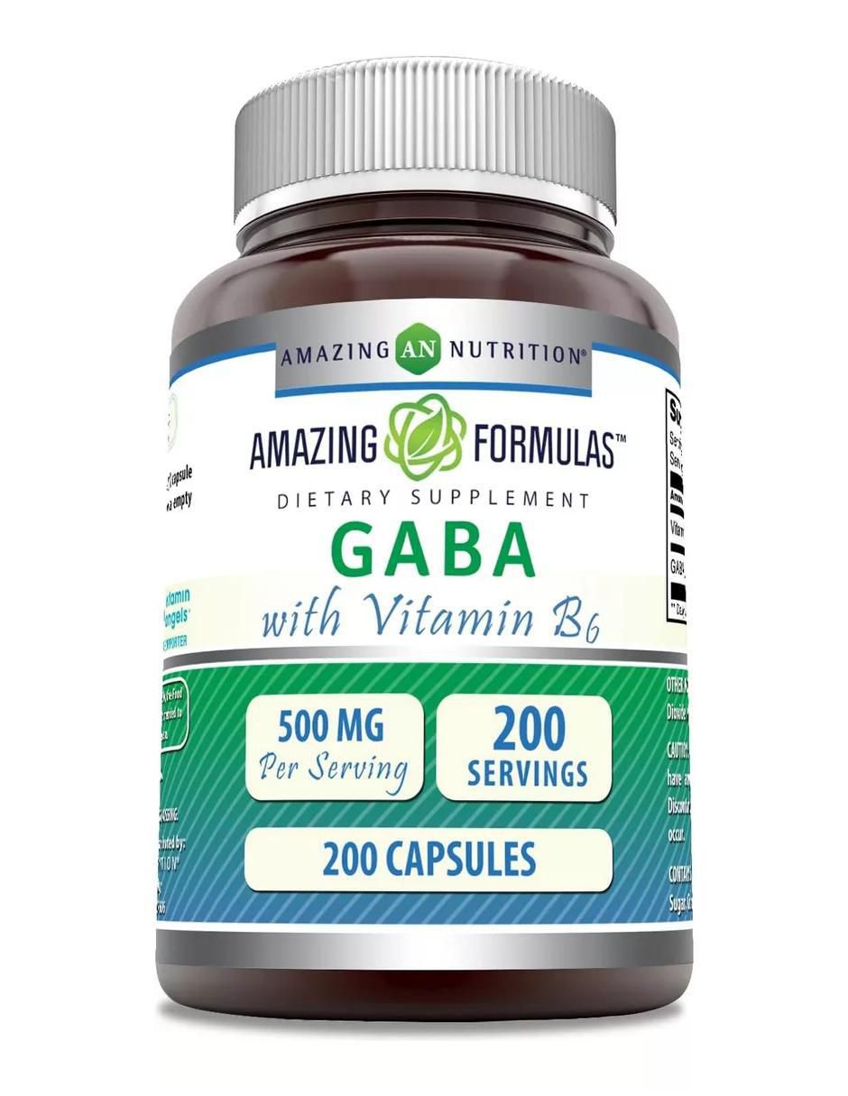 Gaba With Vitamin B6 con gaba sabor natural de 200 cápsulas Gaba With Vitamin B6 con gaba sabor natural de 200 cápsulas