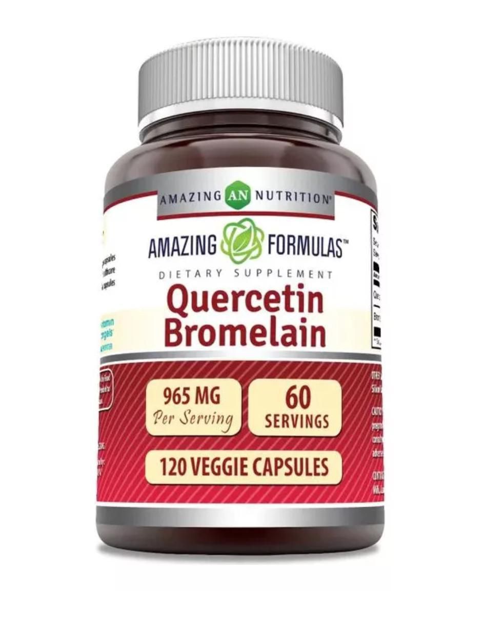 Quercetin Bromelain con quercetina y bromelia sabor natural de 120 cápsulas Quercetin Bromelain con quercetina y bromelia sabor natural de 120 cápsulas