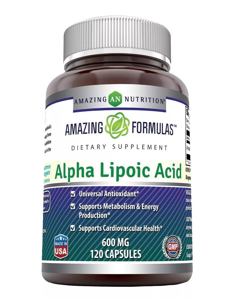Alpha Lipoic Acid con ácido alfa lipoico sabor natural de 120 cápsulas Alpha Lipoic Acid con ácido alfa lipoico sabor natural de 120 cápsulas