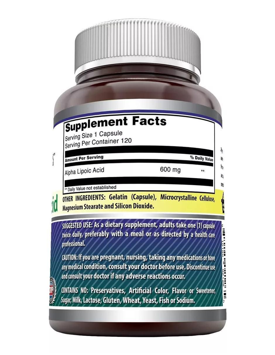 Alpha Lipoic Acid con ácido alfa lipoico sabor natural de 120 cápsulas 2
