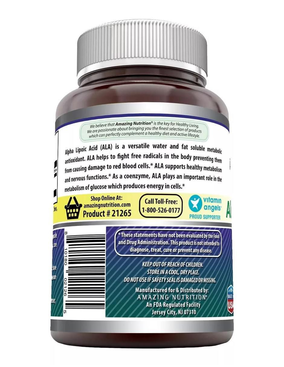 Alpha Lipoic Acid con ácido alfa lipoico sabor natural de 120 cápsulas 3