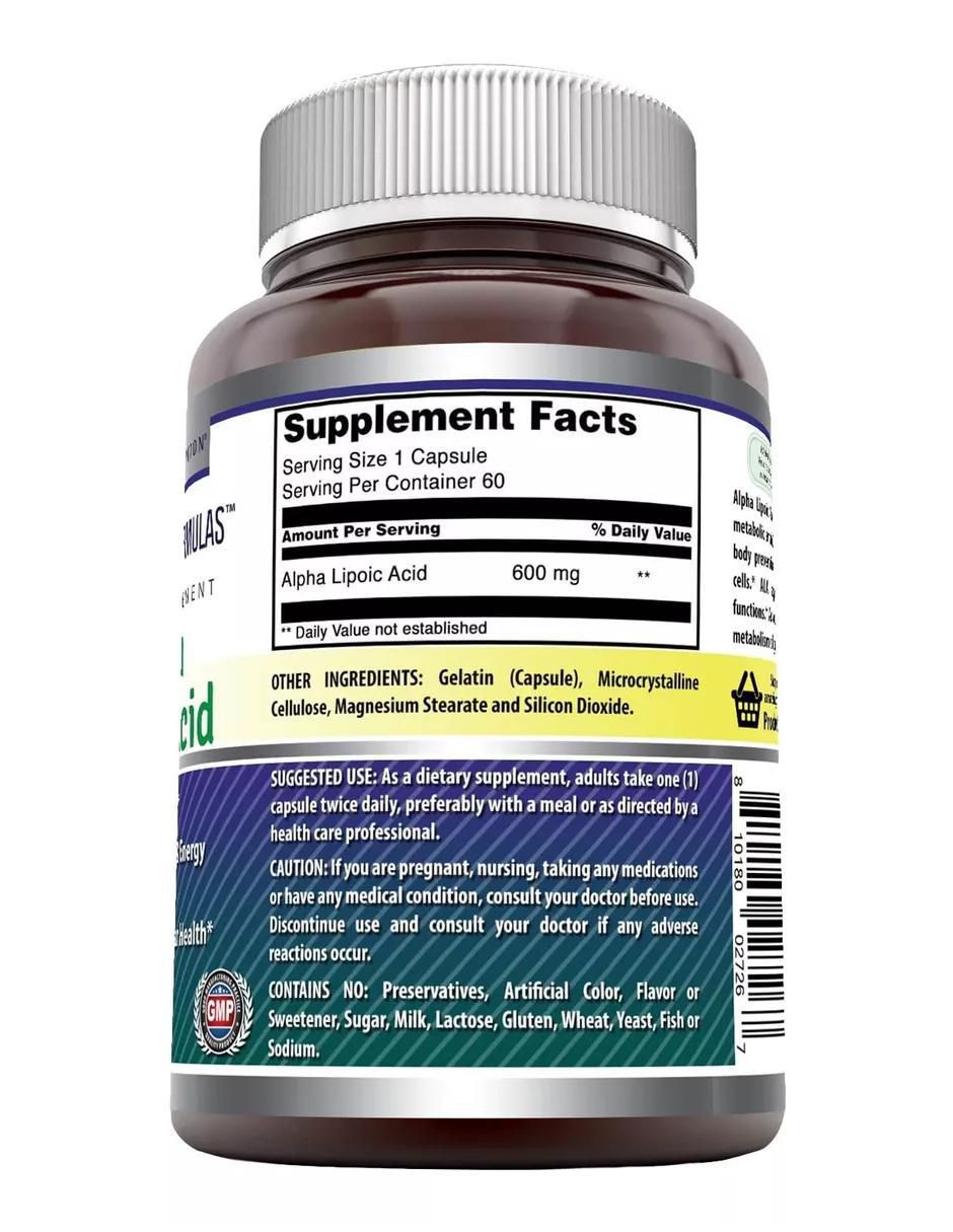 Alpha Lipoic Acid con ácido alfa lipoico sabor natural de 60 cápsulas 2